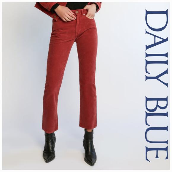 NWT Daily Blue Manya Organic Cotton Velveteen Denim Jeans Sz. 26 Swing [Ruby] - Picture 1 of 12